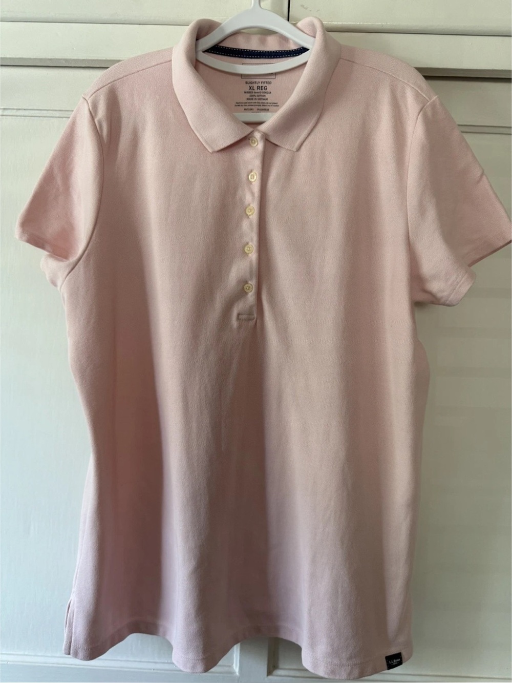 L.L.Bean Women’s Polo Shirt Cotton Light Pink Sz XL